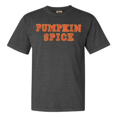 Pumpkin Spice Letter Patch Comfort Colors T - Shirt - United Monograms