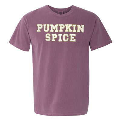Pumpkin Spice Letter Patch Comfort Colors T - Shirt - United Monograms