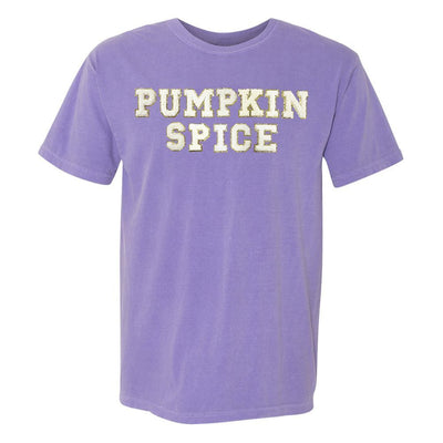 Pumpkin Spice Letter Patch Comfort Colors T - Shirt - United Monograms
