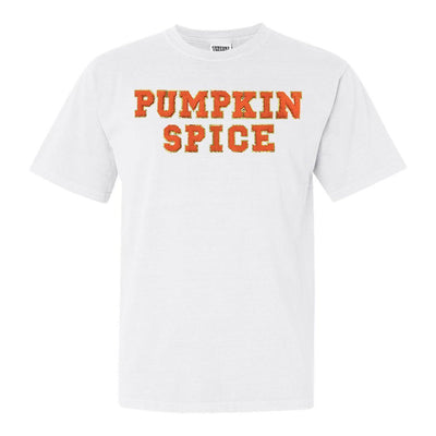 Pumpkin Spice Letter Patch Comfort Colors T - Shirt - United Monograms