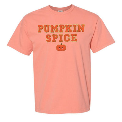 Pumpkin Spice Letter Patch Comfort Colors T - Shirt - United Monograms