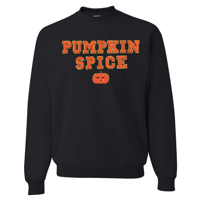 Pumpkin Spice Letter Patch Crewneck Sweatshirt - United Monograms