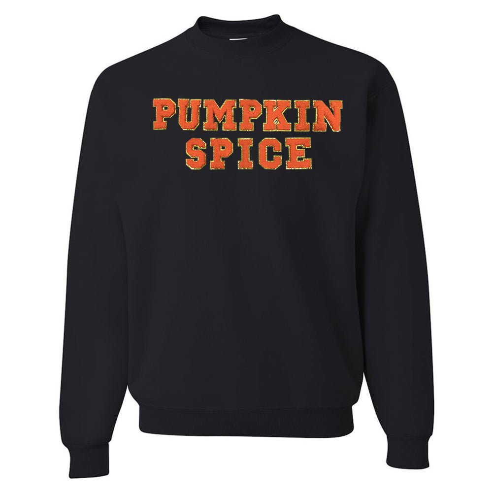 Pumpkin Spice Letter Patch Crewneck Sweatshirt - United Monograms