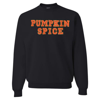 Pumpkin Spice Letter Patch Crewneck Sweatshirt - United Monograms