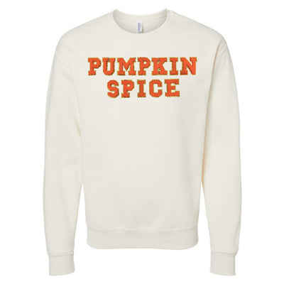 Pumpkin Spice Letter Patch Crewneck Sweatshirt - United Monograms