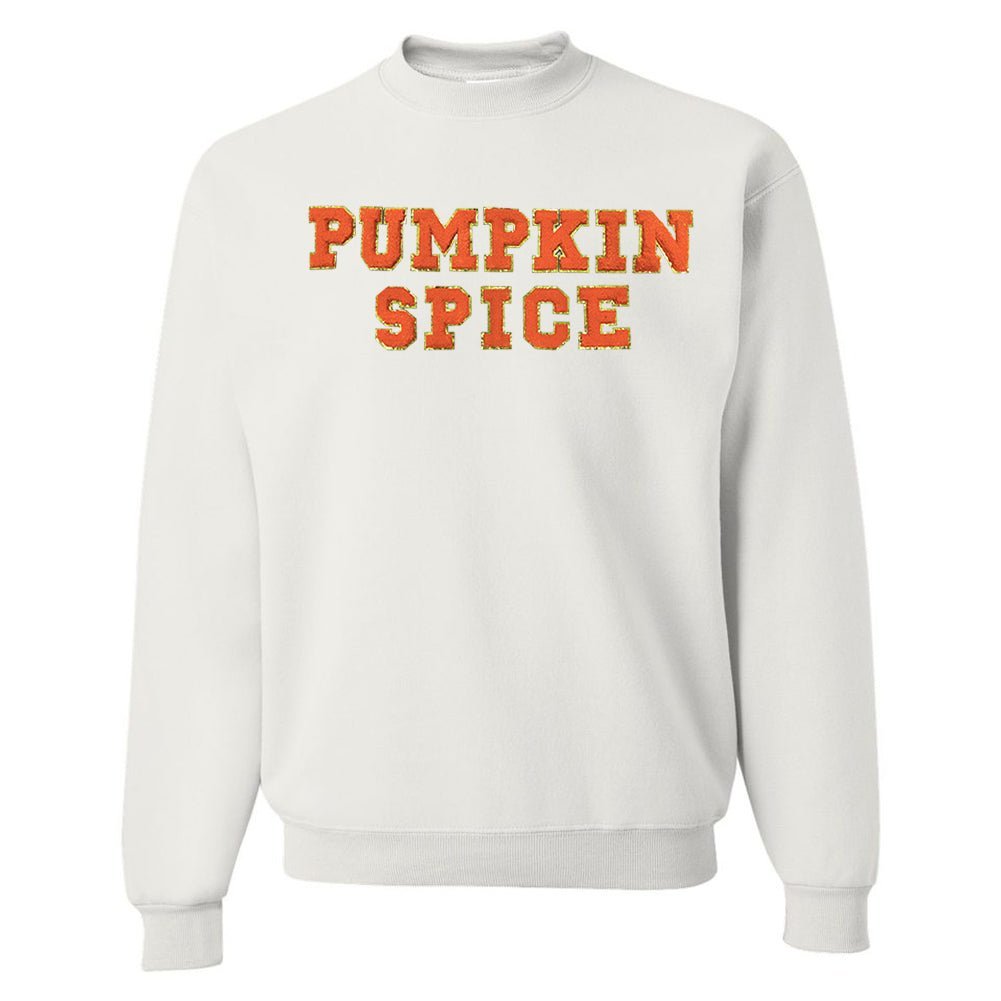 Pumpkin Spice Letter Patch Crewneck Sweatshirt - United Monograms
