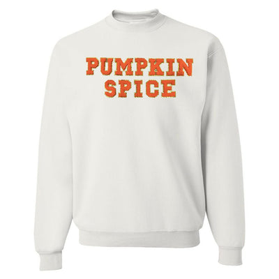 Pumpkin Spice Letter Patch Crewneck Sweatshirt - United Monograms