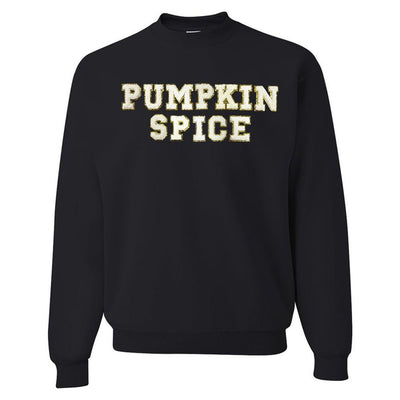 Pumpkin Spice Letter Patch Crewneck Sweatshirt - United Monograms