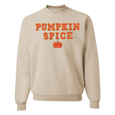 Pumpkin Spice Letter Patch Crewneck Sweatshirt - United Monograms