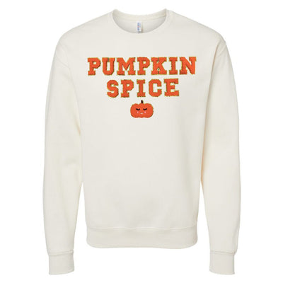 Pumpkin Spice Letter Patch Crewneck Sweatshirt - United Monograms