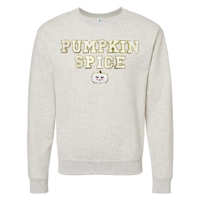 Pumpkin Spice Letter Patch Crewneck Sweatshirt - United Monograms