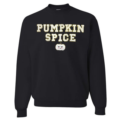 Pumpkin Spice Letter Patch Crewneck Sweatshirt - United Monograms
