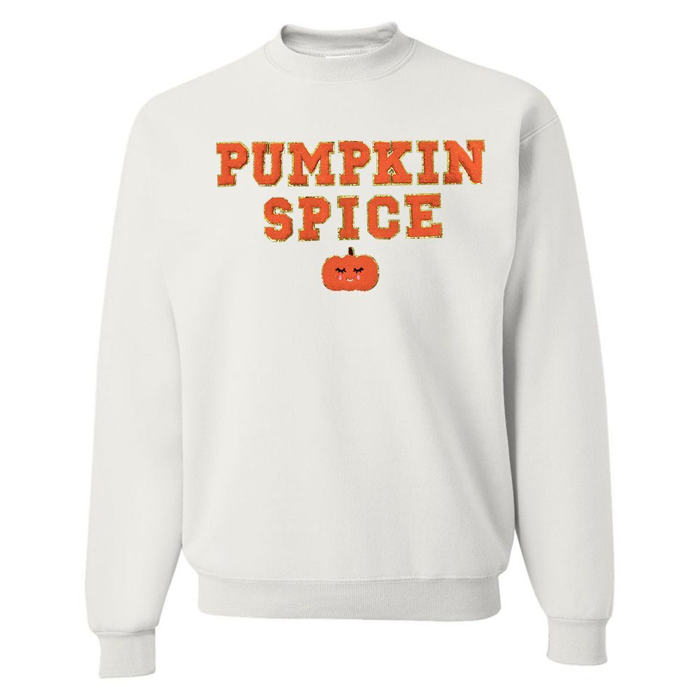 Pumpkin Spice Letter Patch Crewneck Sweatshirt - United Monograms