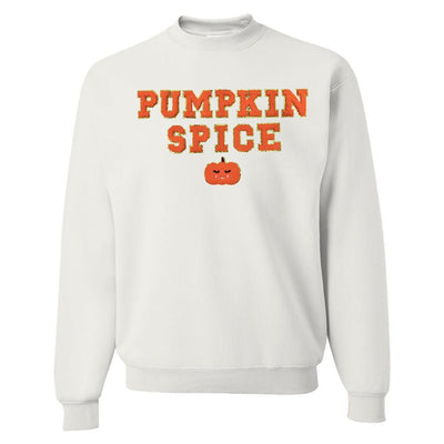 Pumpkin Spice Letter Patch Crewneck Sweatshirt - United Monograms