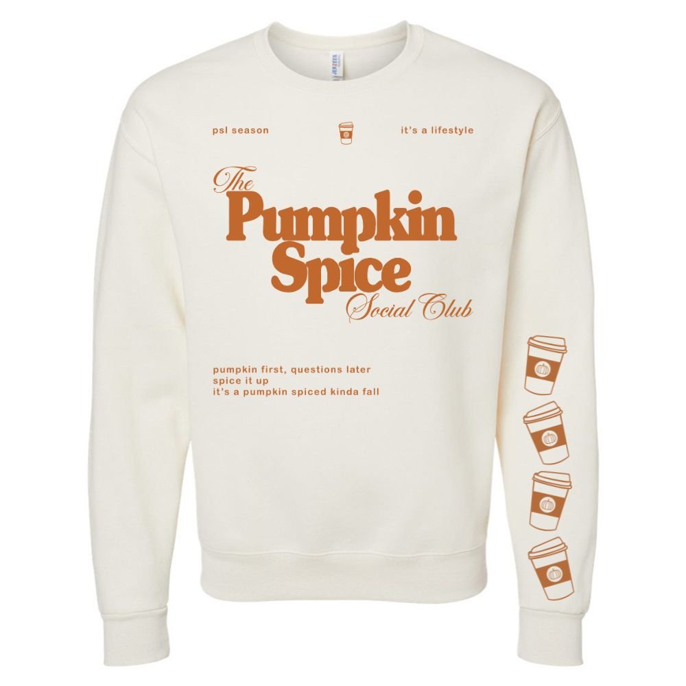 'Pumpkin Spice Social Club' Crewneck Sweatshirt - United Monograms