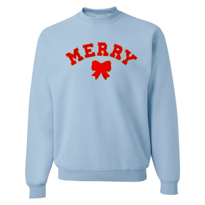 Red Merry Letter Patch Crewneck Sweatshirt - United Monograms