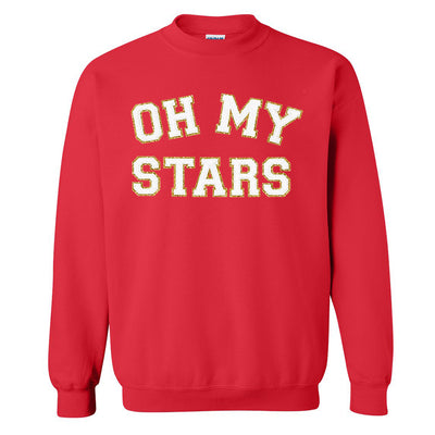 Oh My Stars Letter Patch Crewneck Sweatshirt