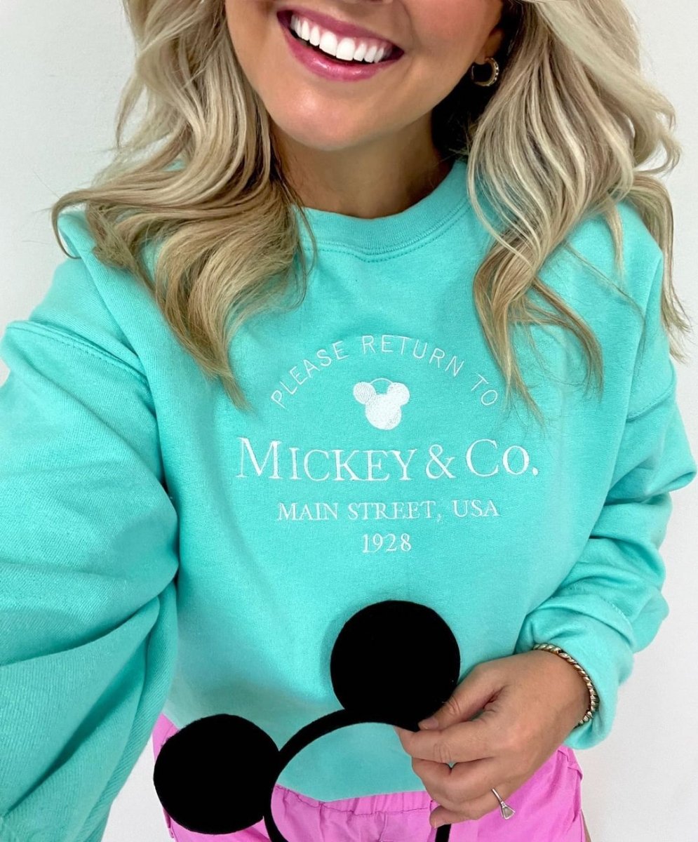 Return To Mickey Co. Embroidered Crewneck Sweatshirt United Monograms