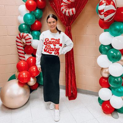 Santa Baby Letter Patch Crewneck Sweatshirt - United Monograms