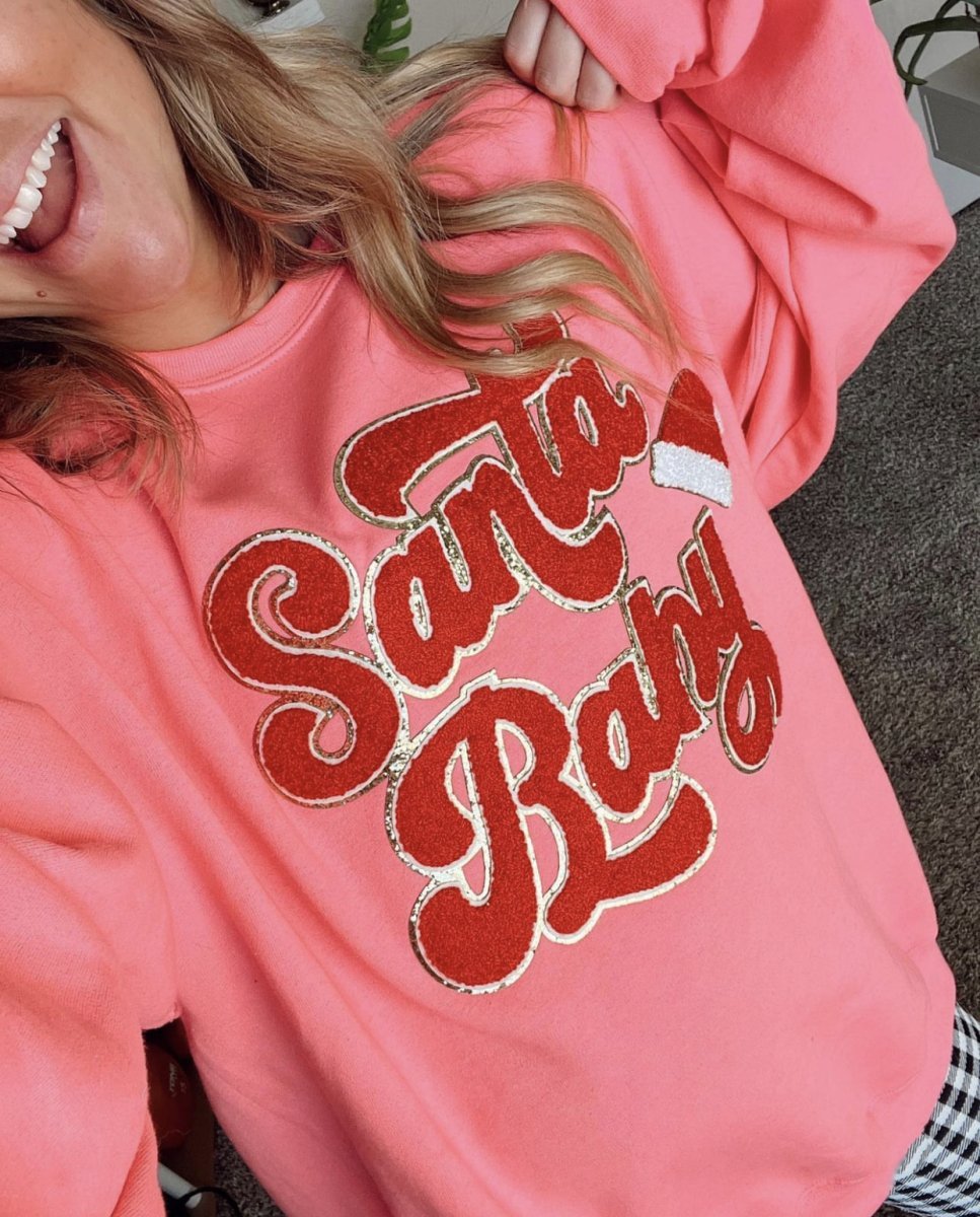 Santa Baby Letter Patch Crewneck Sweatshirt - United Monograms
