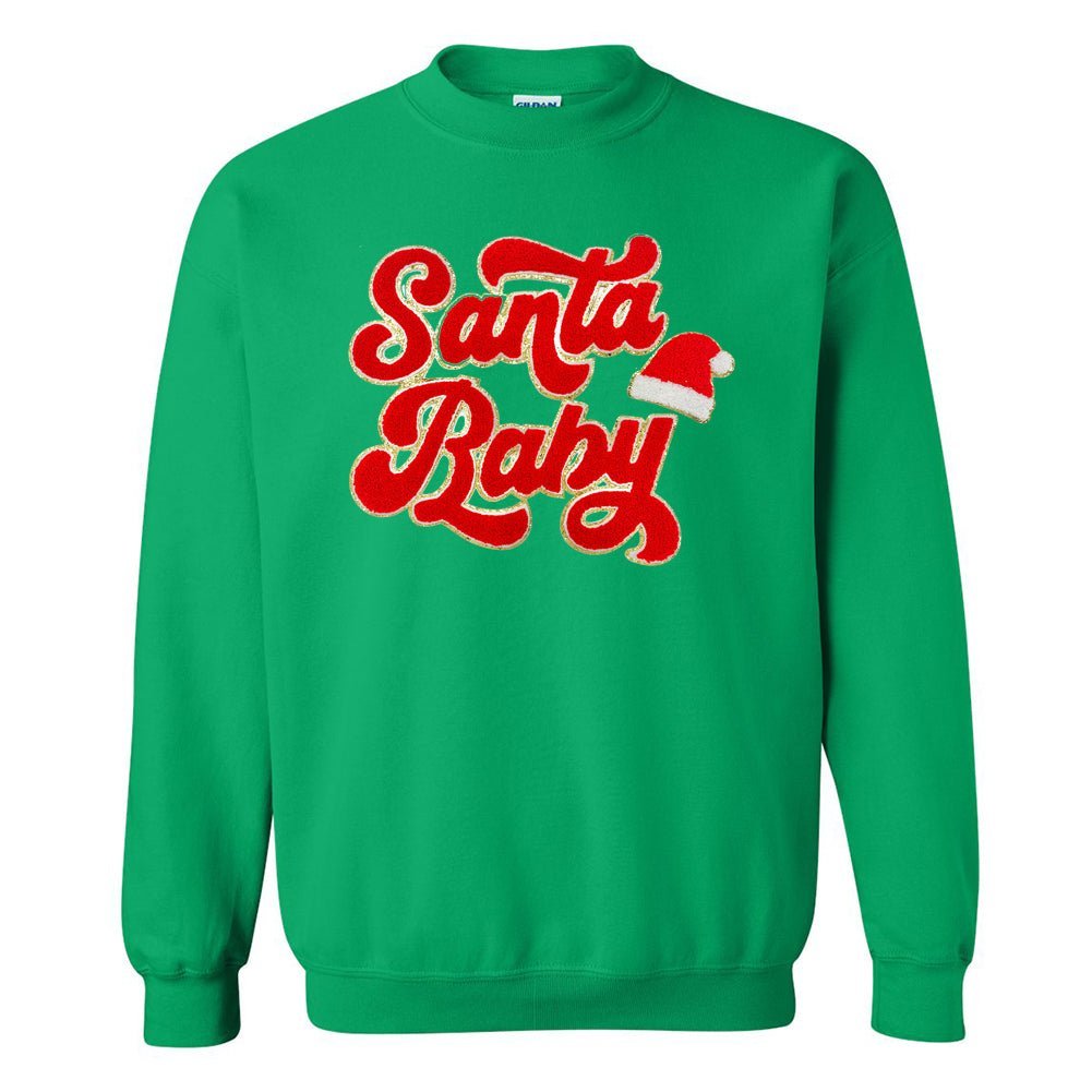 Santa Baby Letter Patch Crewneck Sweatshirt - United Monograms