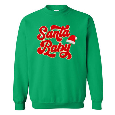 Santa Baby Letter Patch Crewneck Sweatshirt - United Monograms