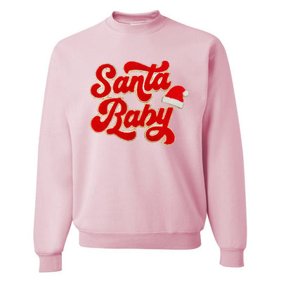 Santa Baby Letter Patch Crewneck Sweatshirt - United Monograms
