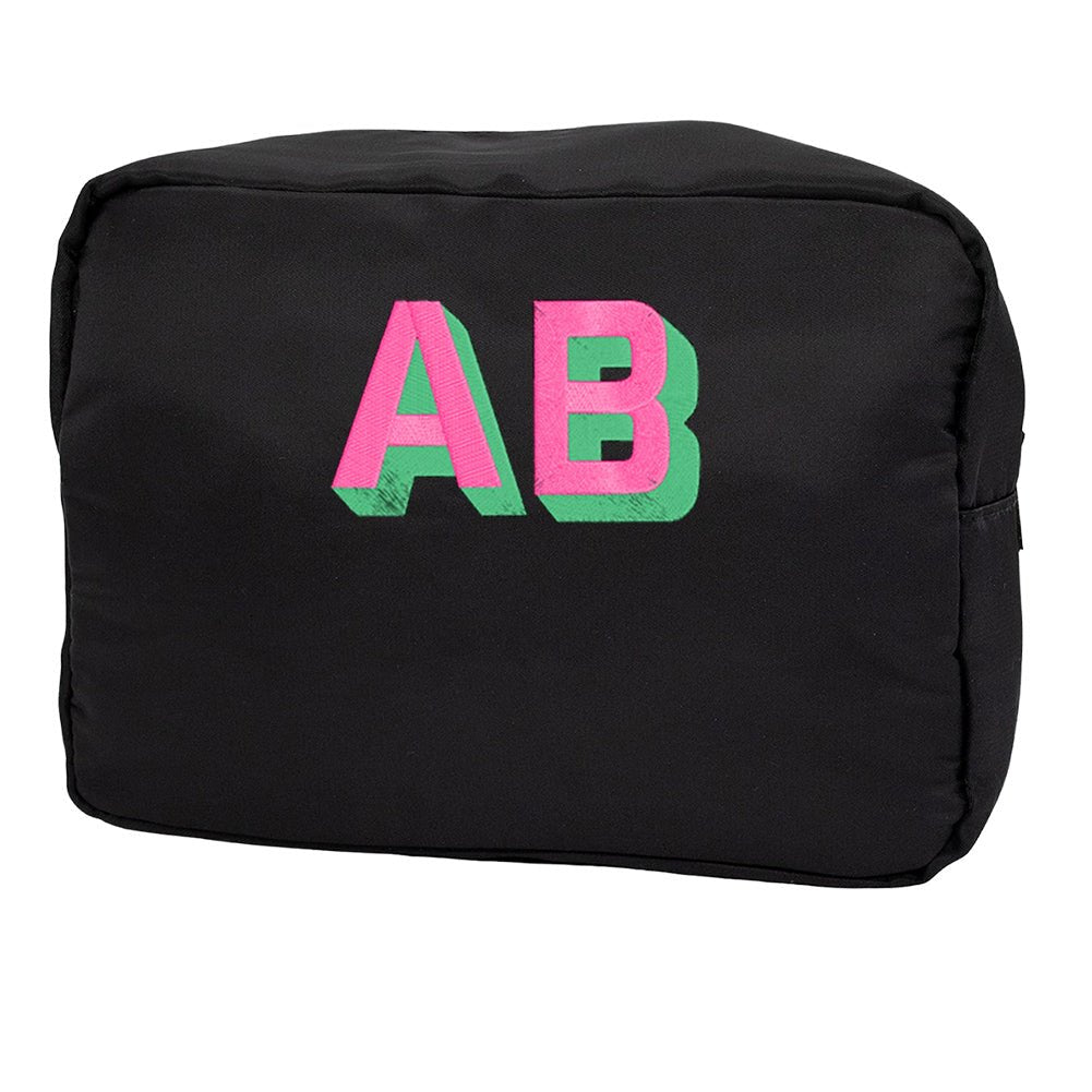 Initialed Shadow Block Large Pouch – United Monograms
