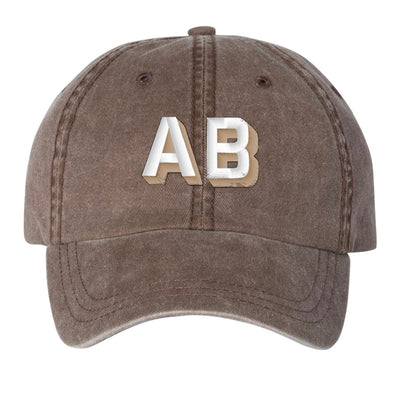 Shadow Block Letters Baseball Hat - United Monograms