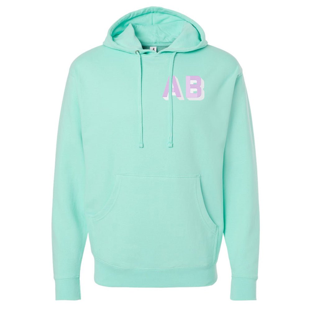 Shadow Block Letters Longer Length Hoodie - United Monograms