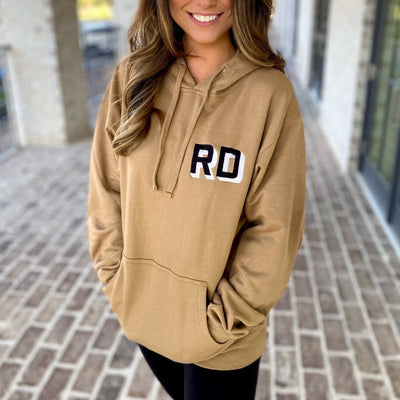 Shadow Block Letters Longer Length Hoodie - United Monograms