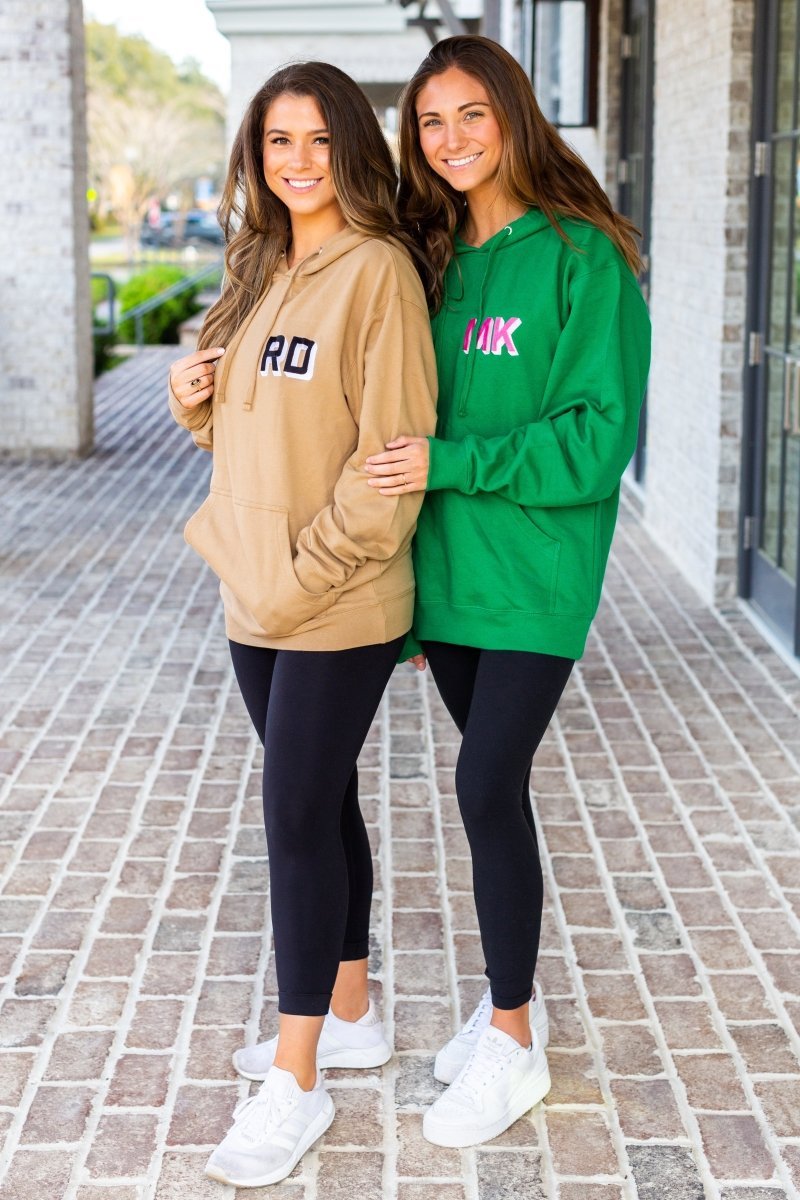 Shadow Block Letters Longer Length Hoodie - United Monograms