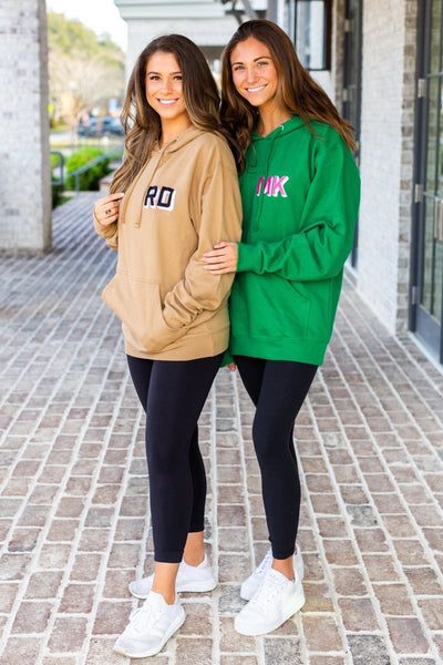 Shadow Block Letters Longer Length Hoodie - United Monograms