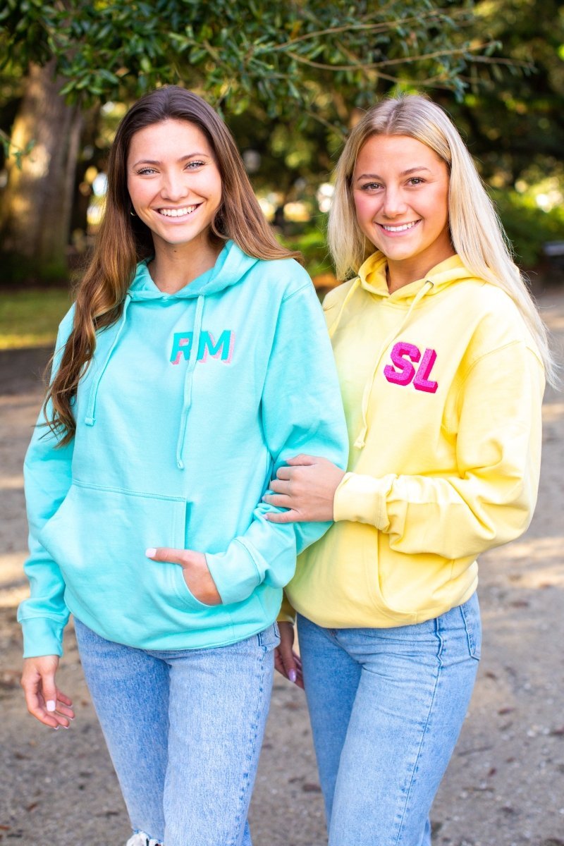 Shadow Block Letters Longer Length Hoodie - United Monograms