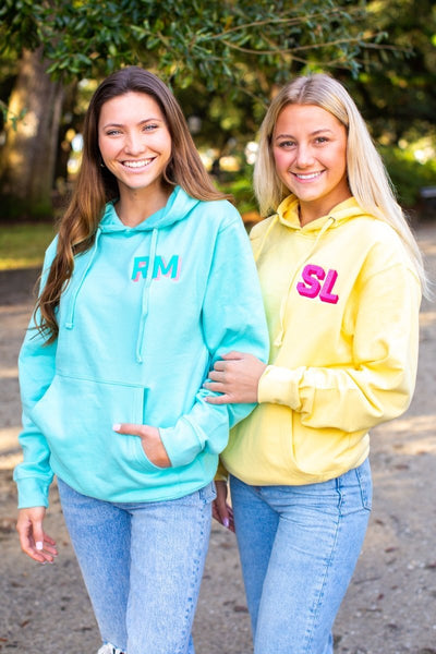 Shadow Block Letters Longer Length Hoodie - United Monograms
