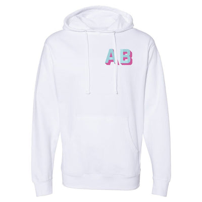 Shadow Block Letters Longer Length Hoodie - United Monograms