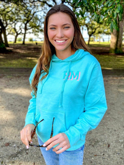 Shadow Block Letters Longer Length Hoodie - United Monograms