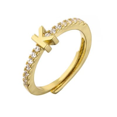 Single Initial ‘Letter Me Sparkle’ Ring - United Monograms