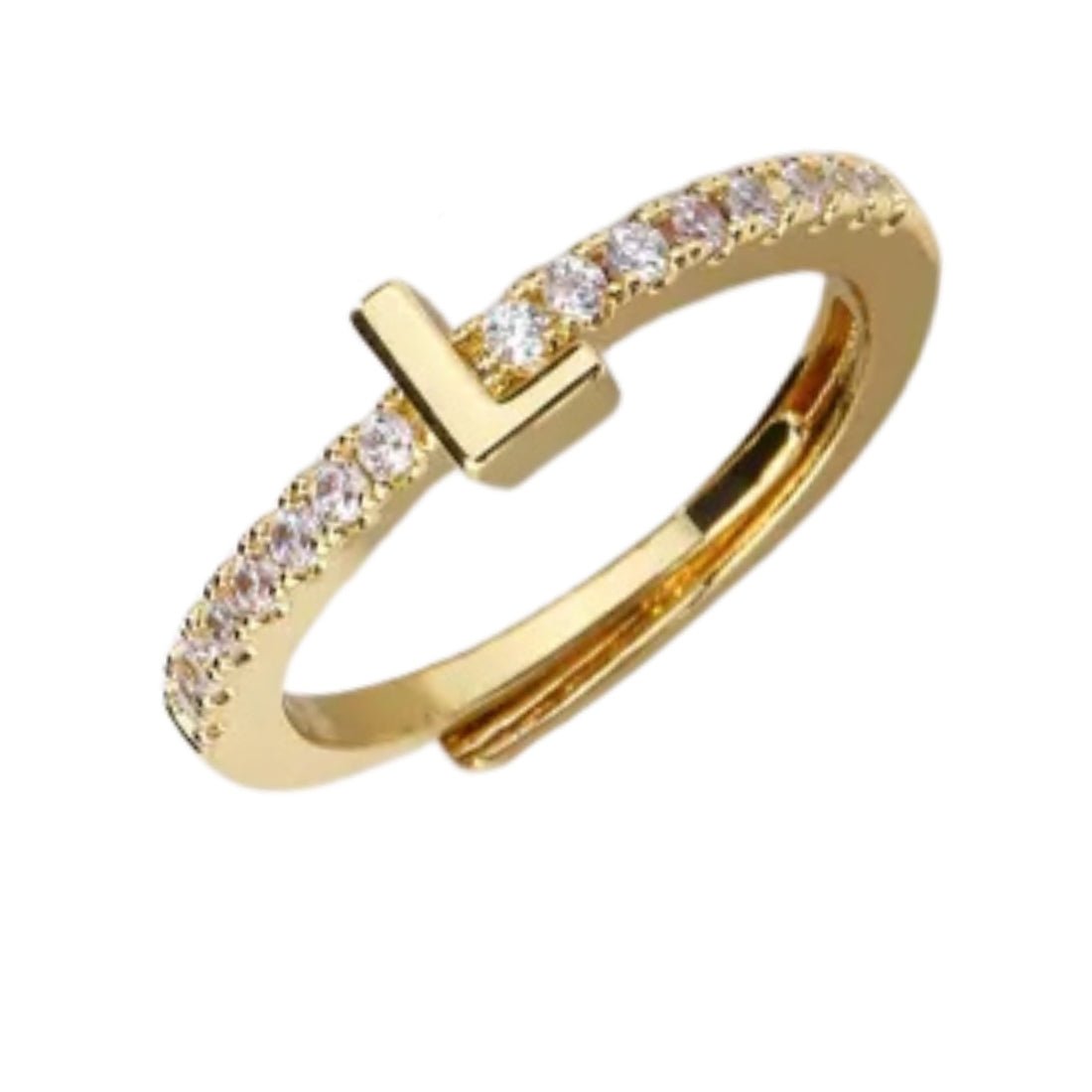 Single Initial ‘Letter Me Sparkle’ Ring - United Monograms