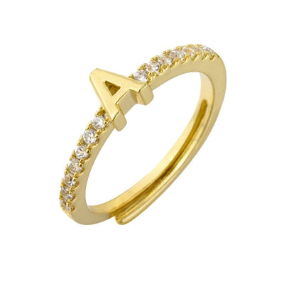 Single Initial ‘Letter Me Sparkle’ Ring - United Monograms