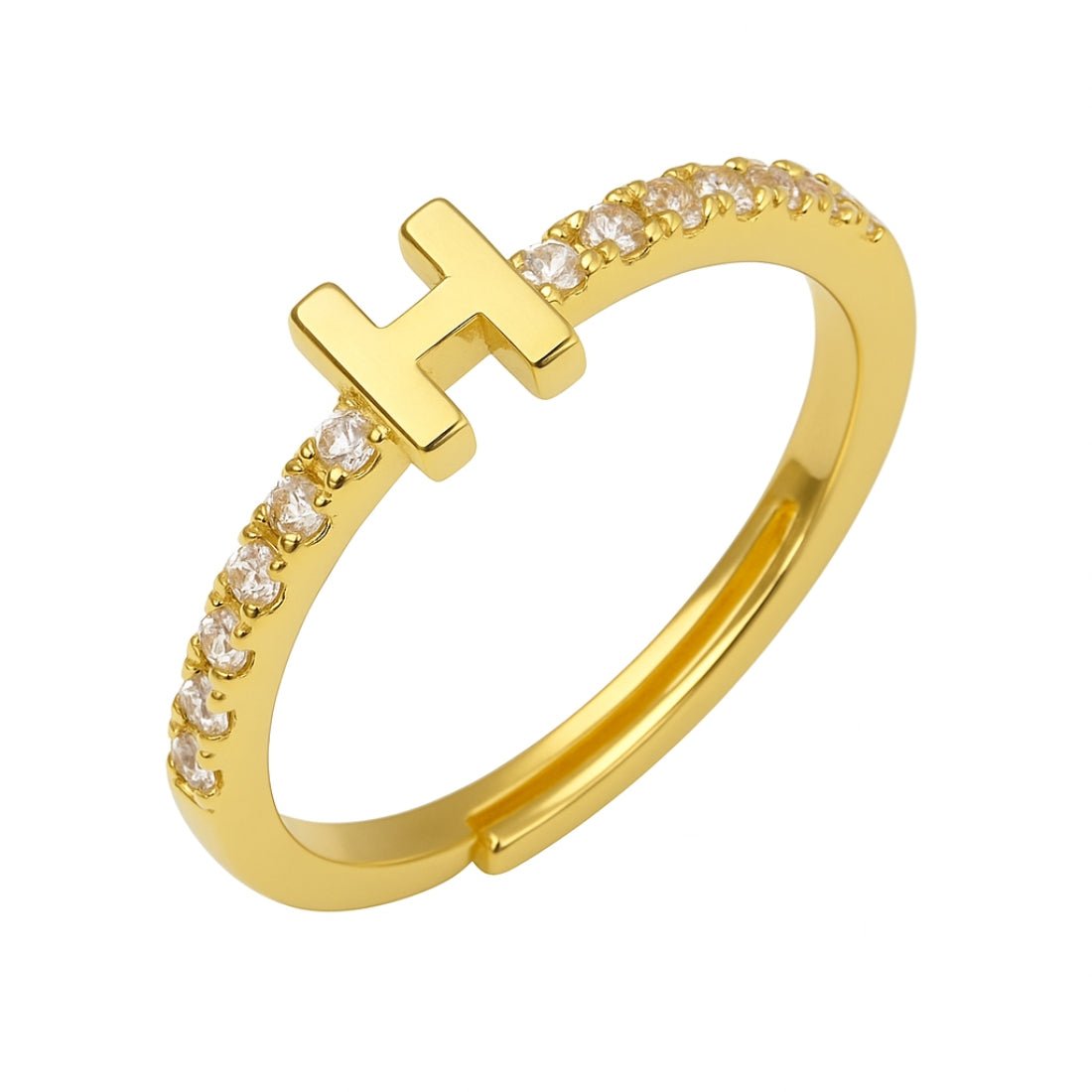 Single Initial ‘Letter Me Sparkle’ Ring - United Monograms