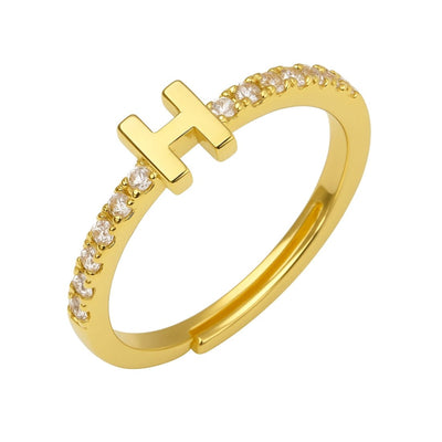 Single Initial ‘Letter Me Sparkle’ Ring - United Monograms