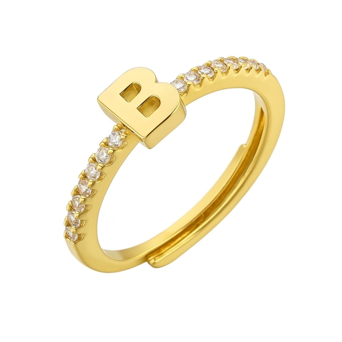 Single Initial ‘Letter Me Sparkle’ Ring - United Monograms