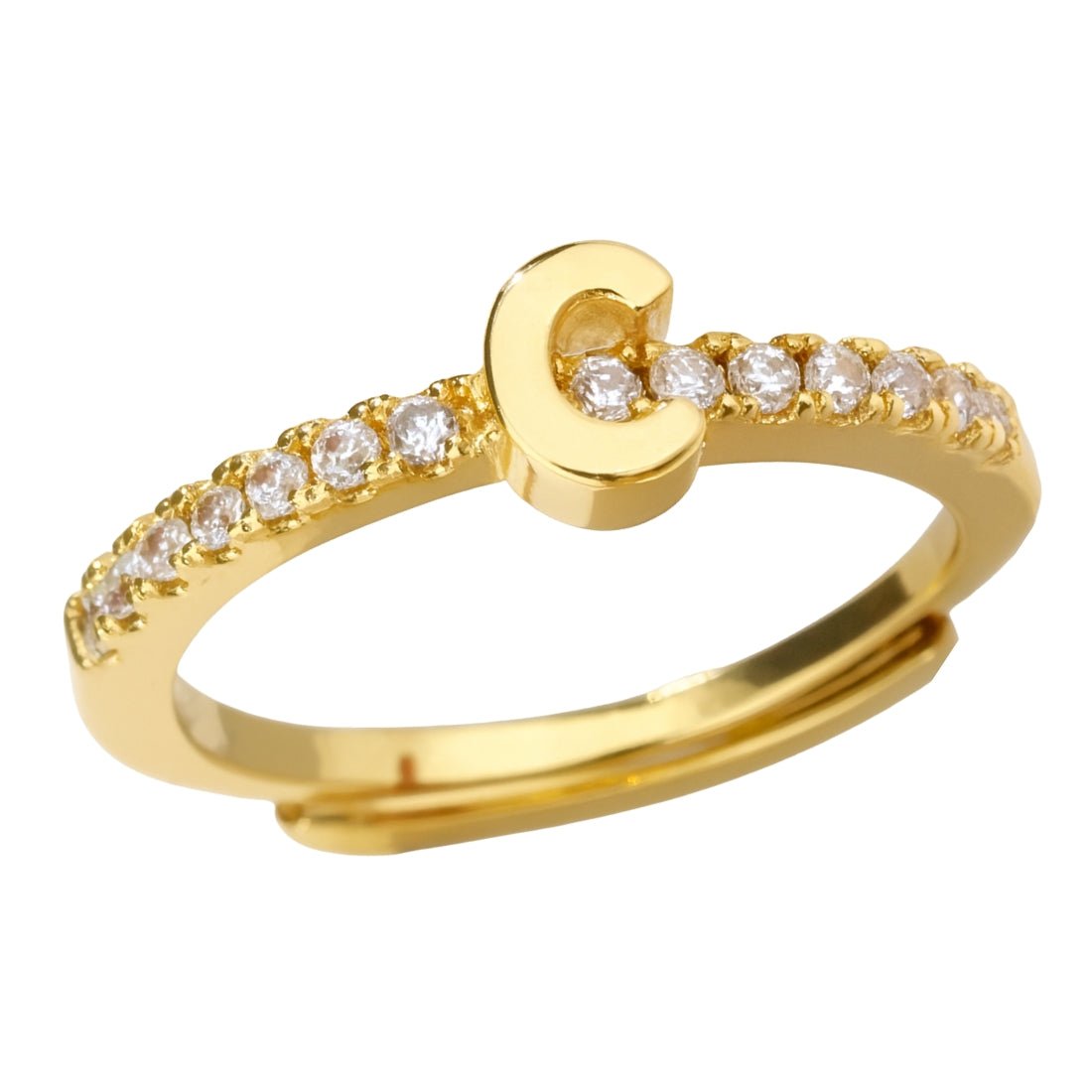 Single Initial ‘Letter Me Sparkle’ Ring - United Monograms