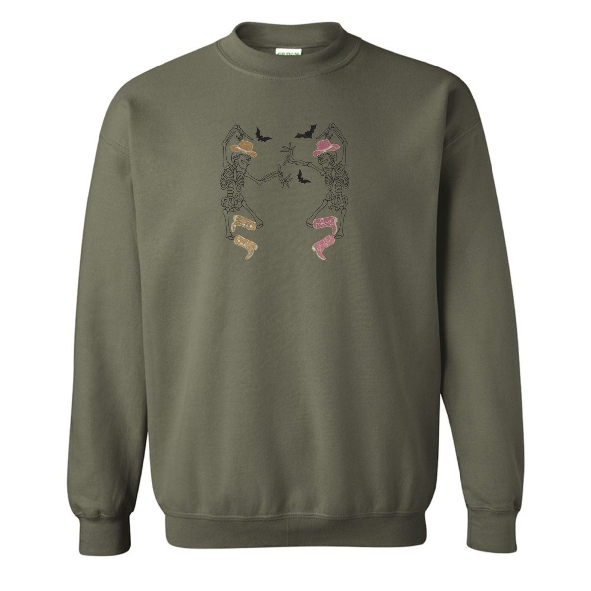 'Skeleton Cowgirls' Embroidered Crewneck Sweatshirt - United Monograms