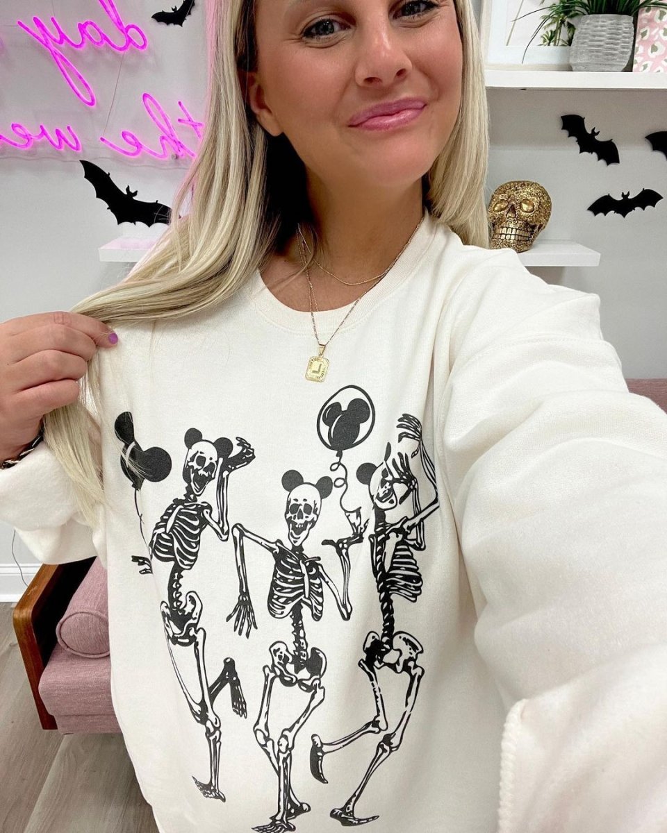 Skeleton Dancing Crewneck Sweatshirt United Monograms