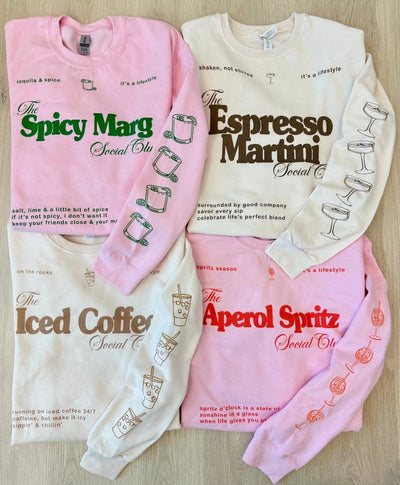 'Spicy Marg Social Club' Crewneck Sweatshirt - United Monograms