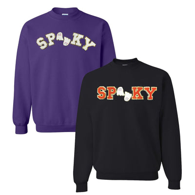 Spooky Letter Patch Crewneck Sweatshirt - United Monograms