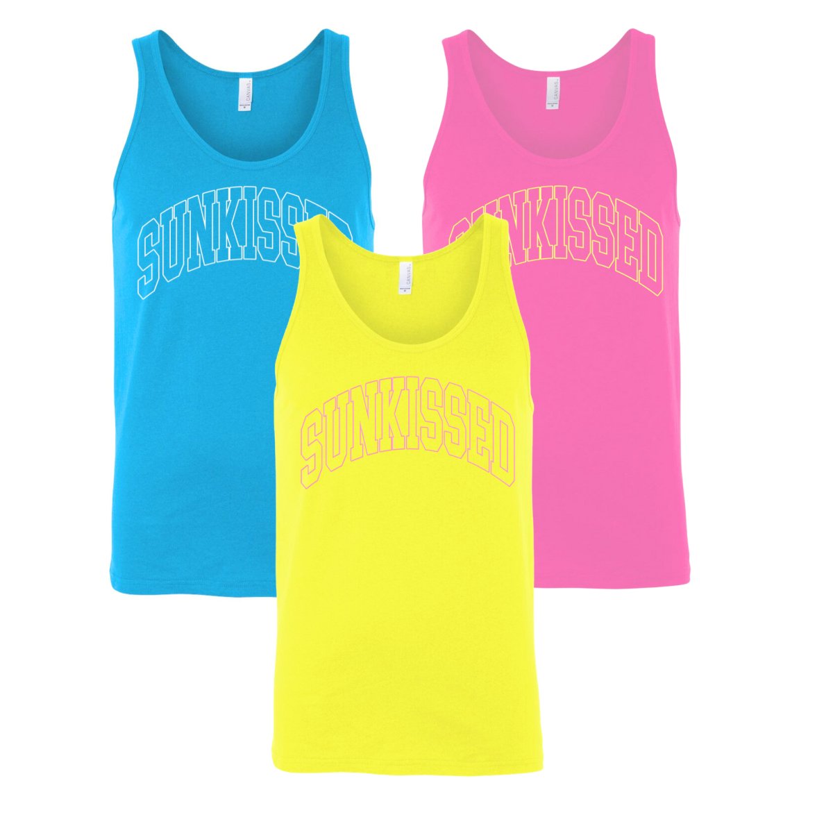 'Sunkissed' PUFF Neon Premium Tank Top - United Monograms