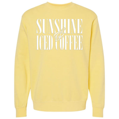 'Sunshine & Iced Coffee' PUFF Cozy Crew - United Monograms
